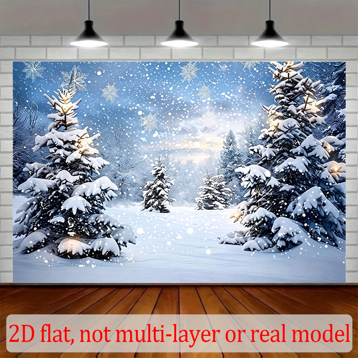 Polyester Fabric Backdrop with Winter Snow Theme for Celebrations